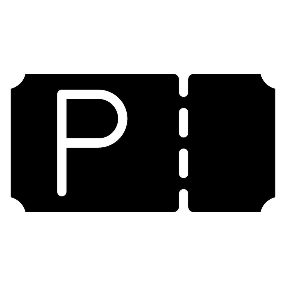 parking ticket glyph icon vector