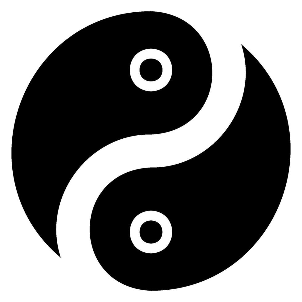 yin yang glyph icon vector