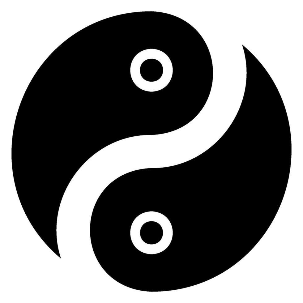 yin yang glyph icon vector