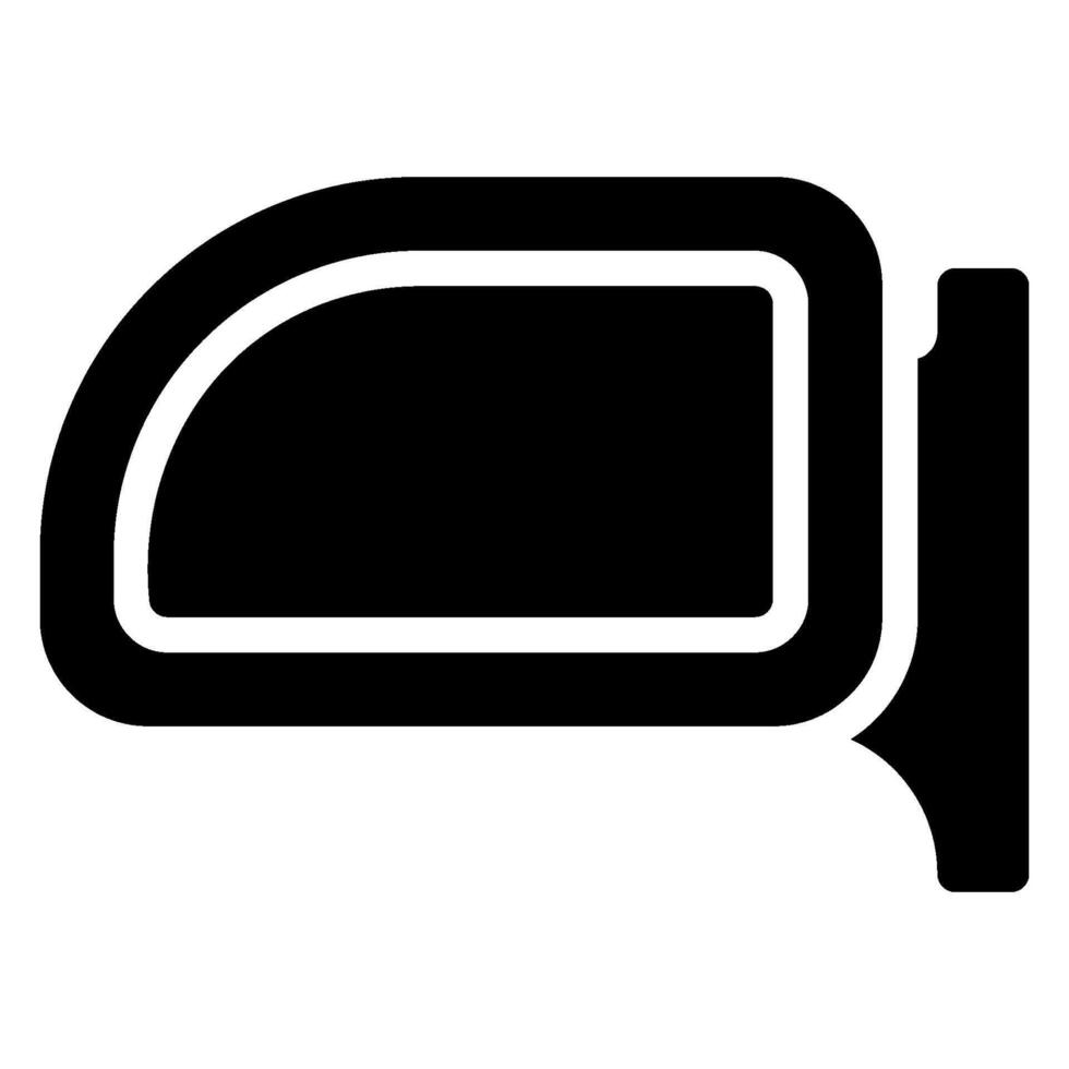 icono de glifo de espejo retrovisor vector