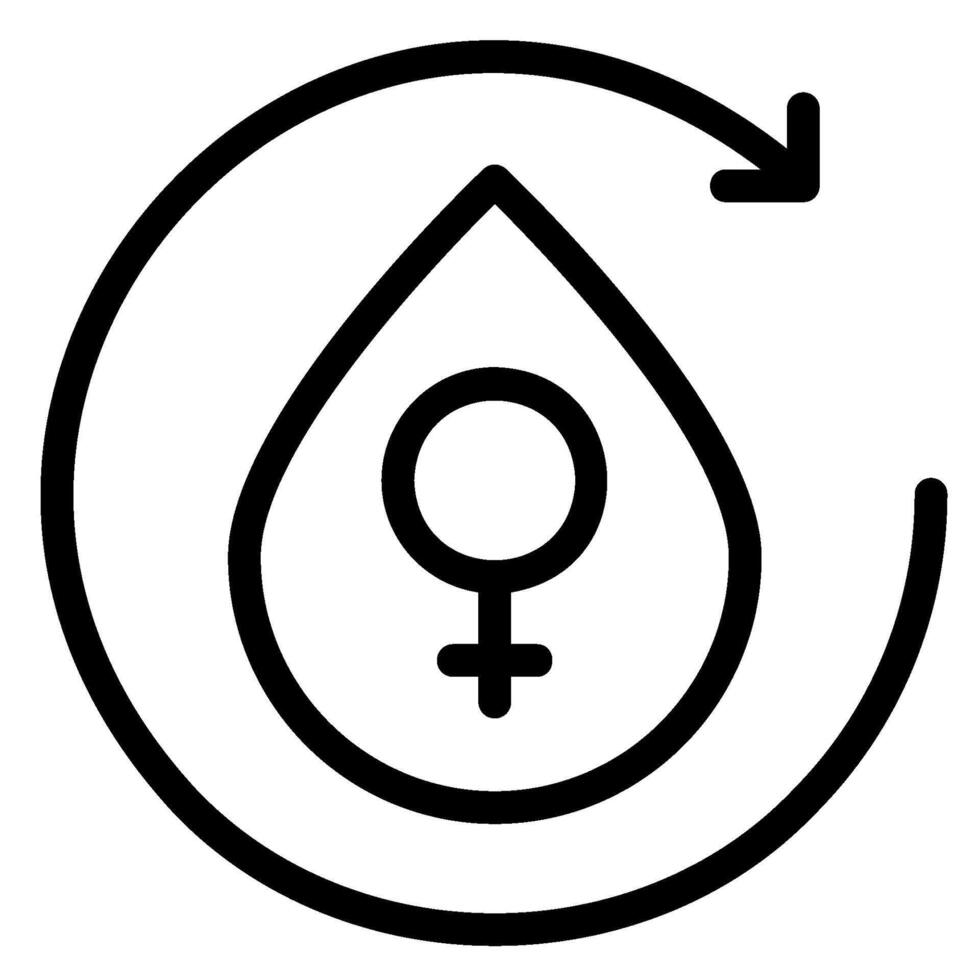 menstrual ciclo línea icono vector