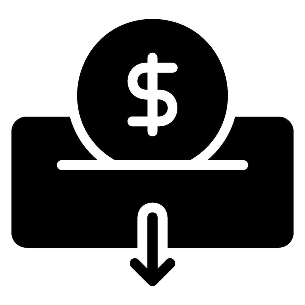 insert coin glyph icon vector