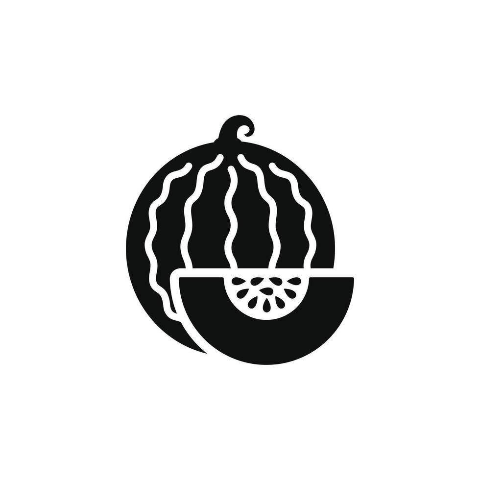 melón icono aislado en blanco antecedentes vector