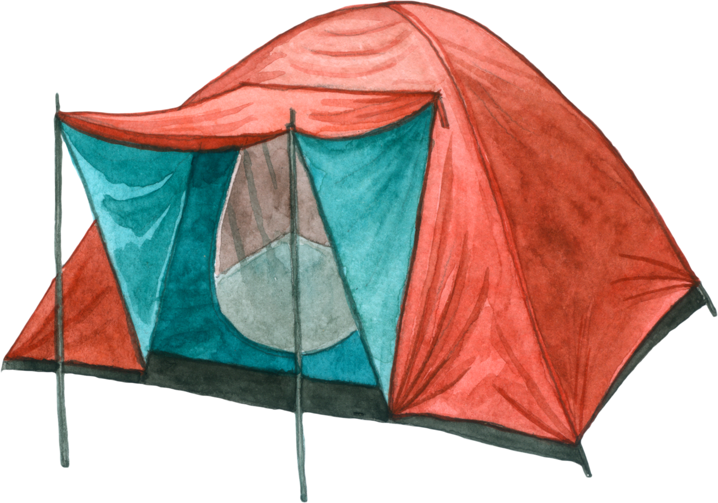 Camping outdoor watercolor element clipart png