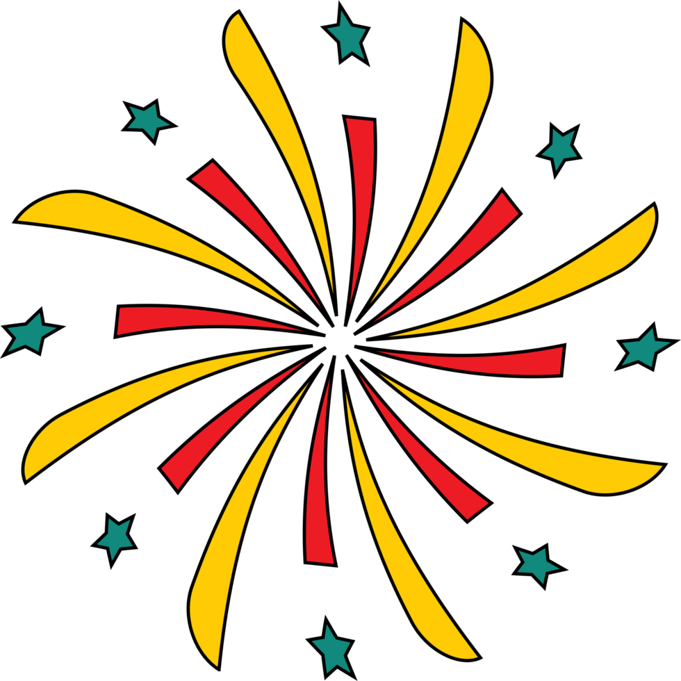 Firework design illustration isolated on transparent background png