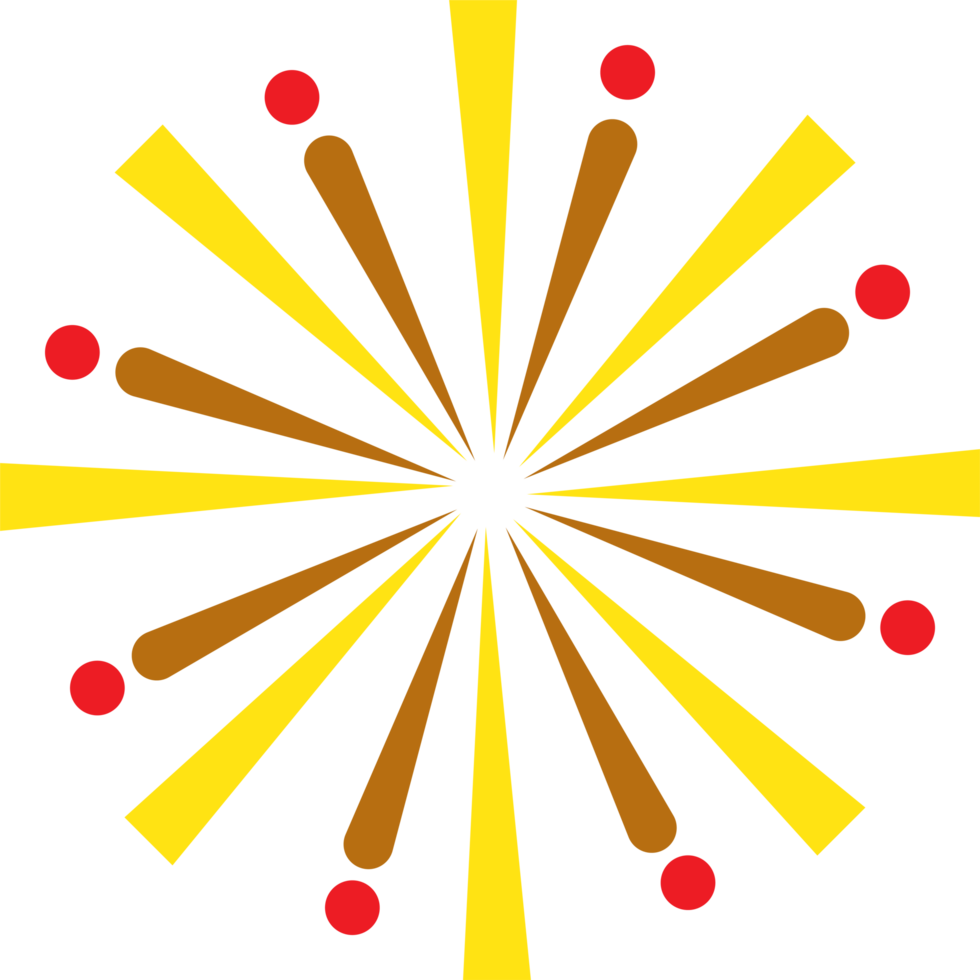 Firework design illustration isolated on transparent background png