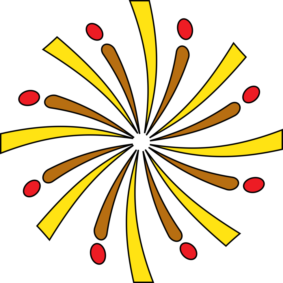 Firework design illustration isolated on transparent background png