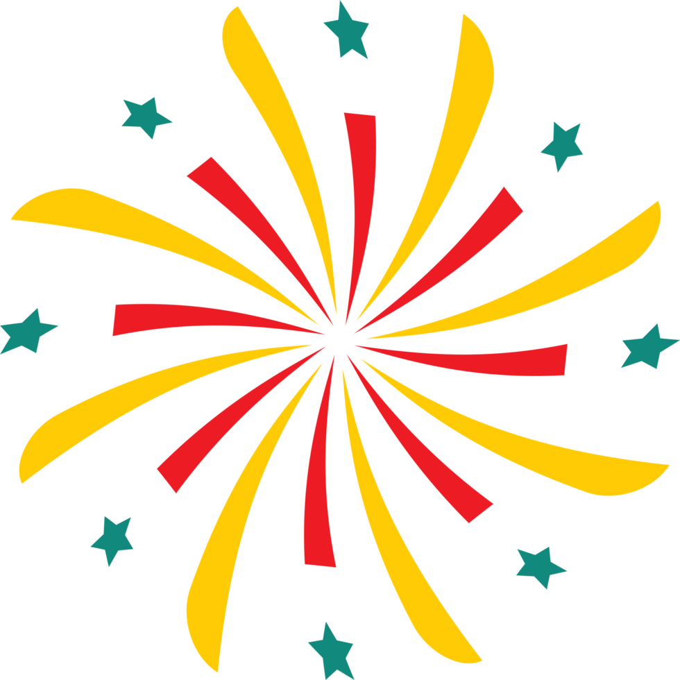 Firework design illustration isolated on transparent background png