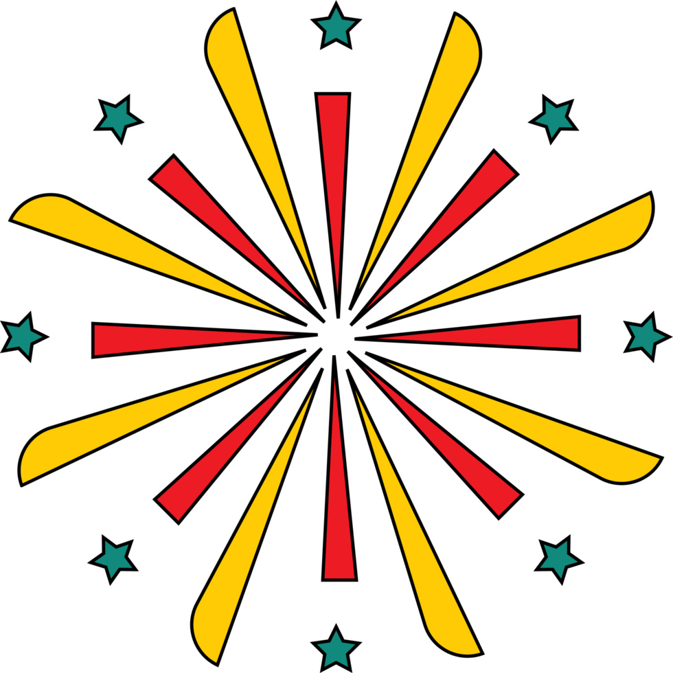 Firework design illustration isolated on transparent background png