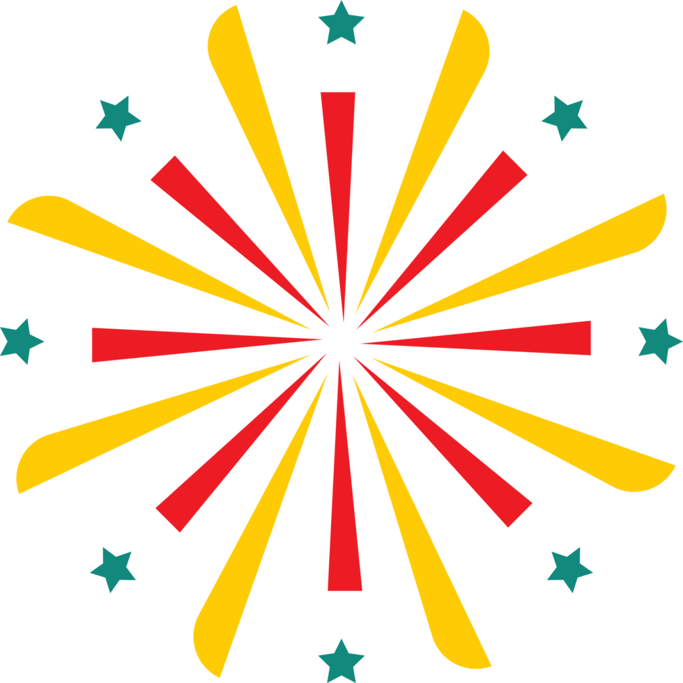 Firework design illustration isolated on transparent background png