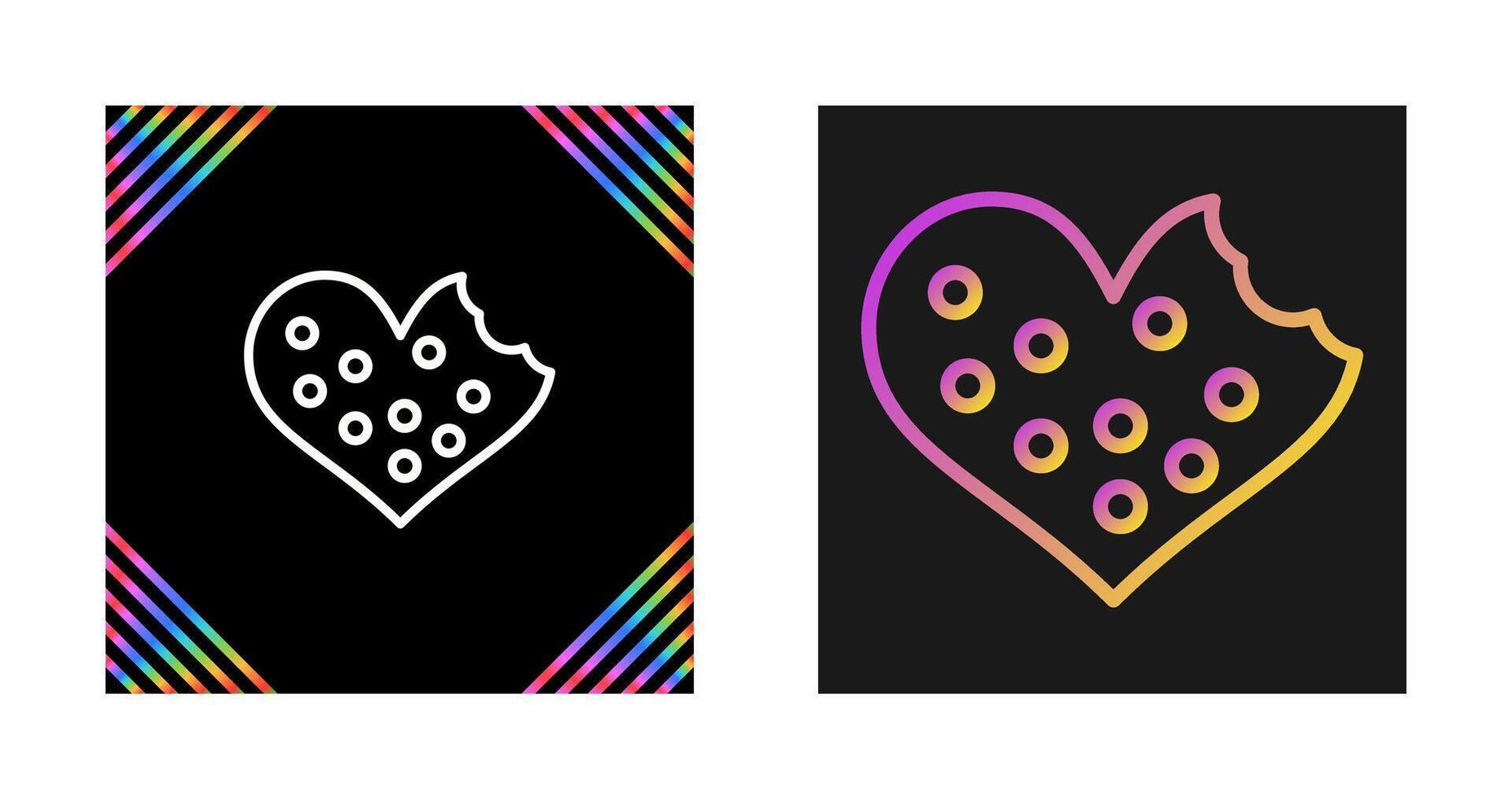 Heart shaped cookies Vector Icon