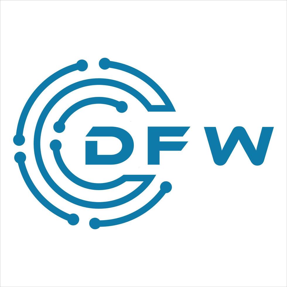 DFW letter design. DFW letter technology logo design on a white background. vector