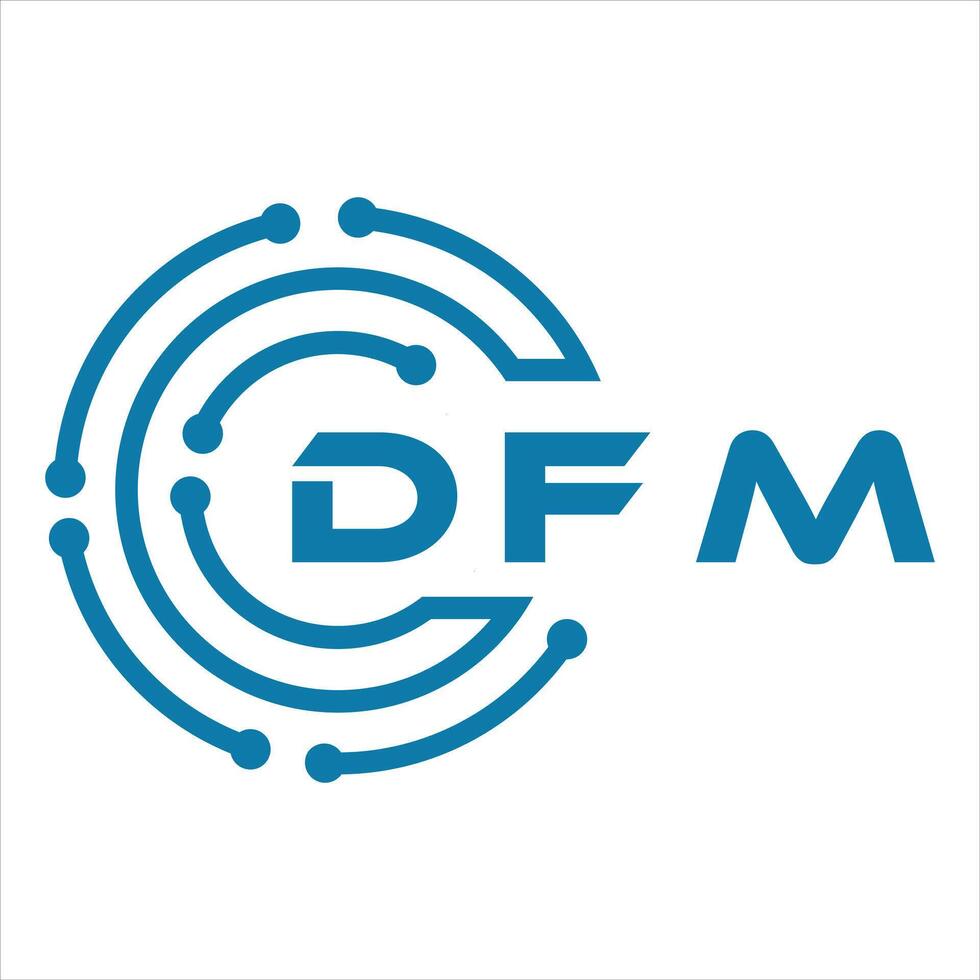 DFM letter design. DFM letter technology logo design on a white background. vector