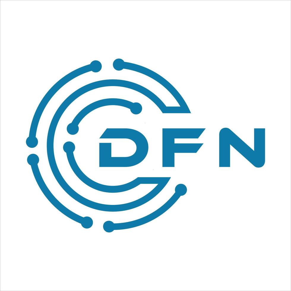 DFN letter design. DFN letter technology logo design on a white background. vector