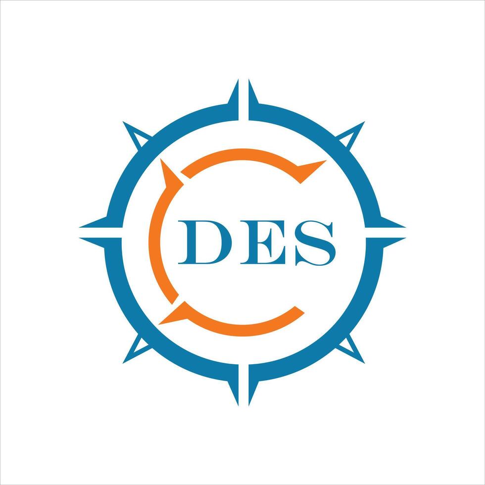 DES letter design. DES letter technology logo design on white background. vector
