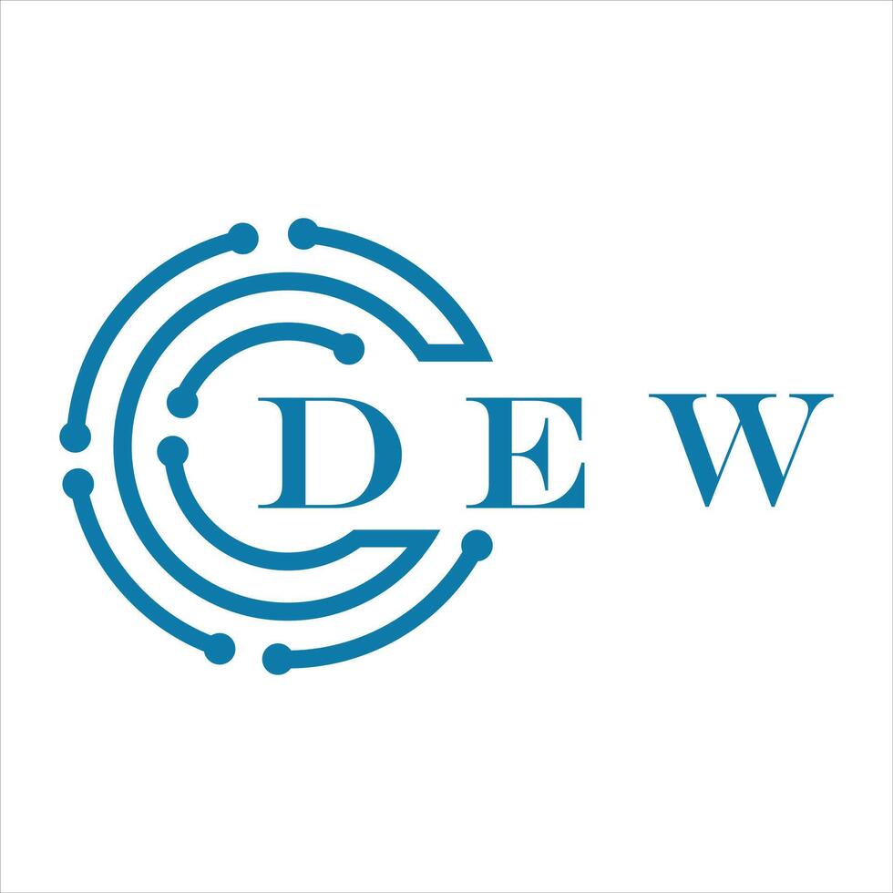DEW letter design. DEW letter technology logo design on white background. vector