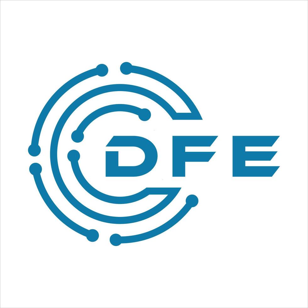 DFE letter design. DFE letter technology logo design on a white background. vector