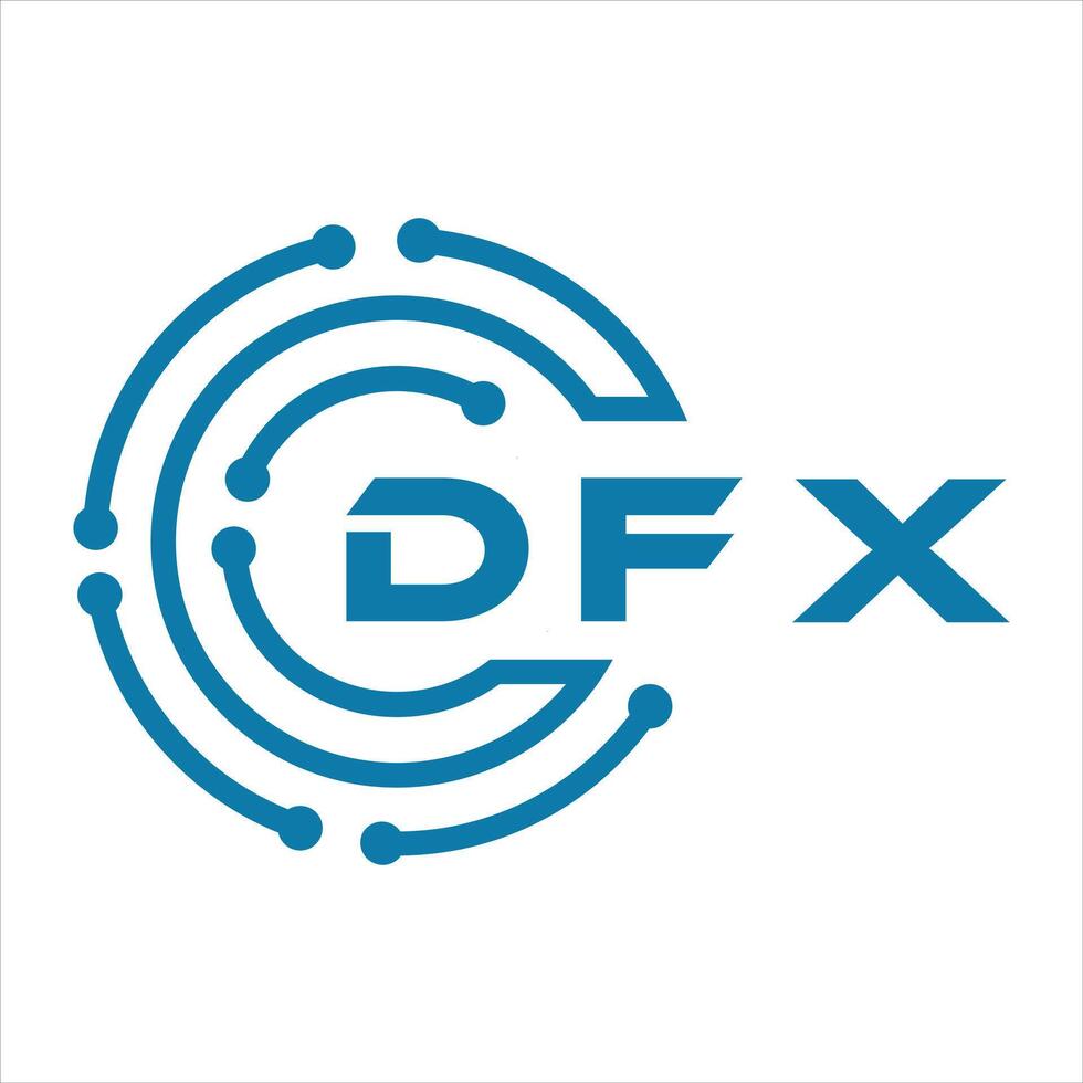 DFX letter design. DFX letter technology logo design on a white background. vector