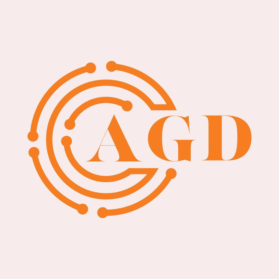 AGD letter design.AGD letter technology logo design on white background.AGD Monogram logo design for entrepreneur and business. vector