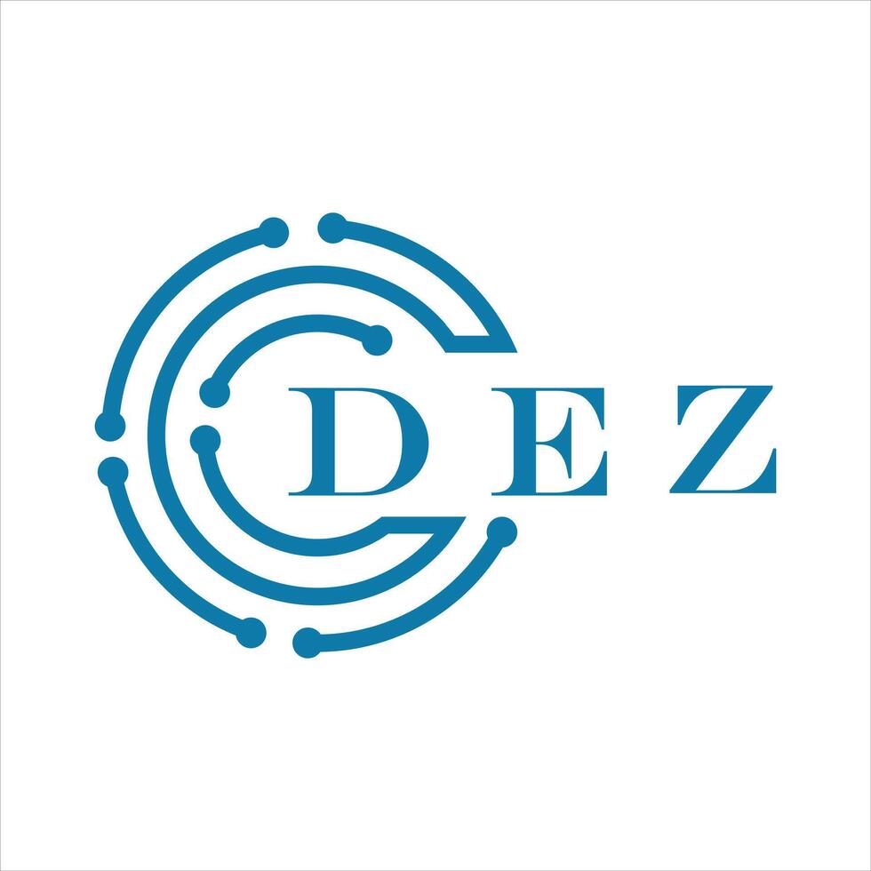 DEZ letter design. DEZ letter technology logo design on white background. vector