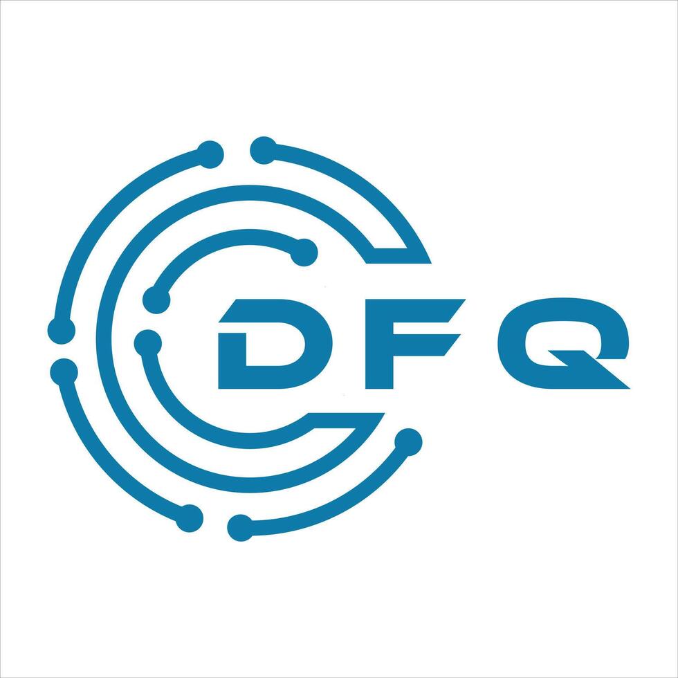 DFQ letter design. DFQ letter technology logo design on a white background. vector