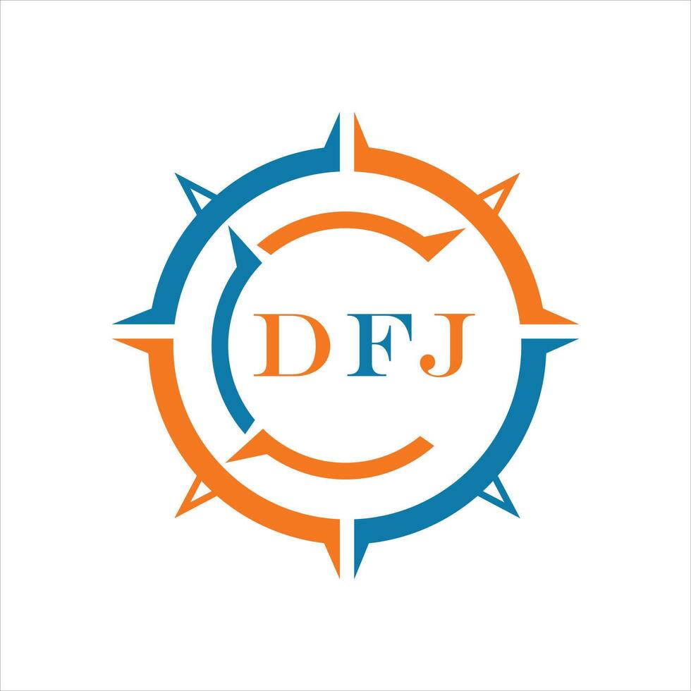 DFJ letter design. DFJ letter technology logo design on a white background. vector