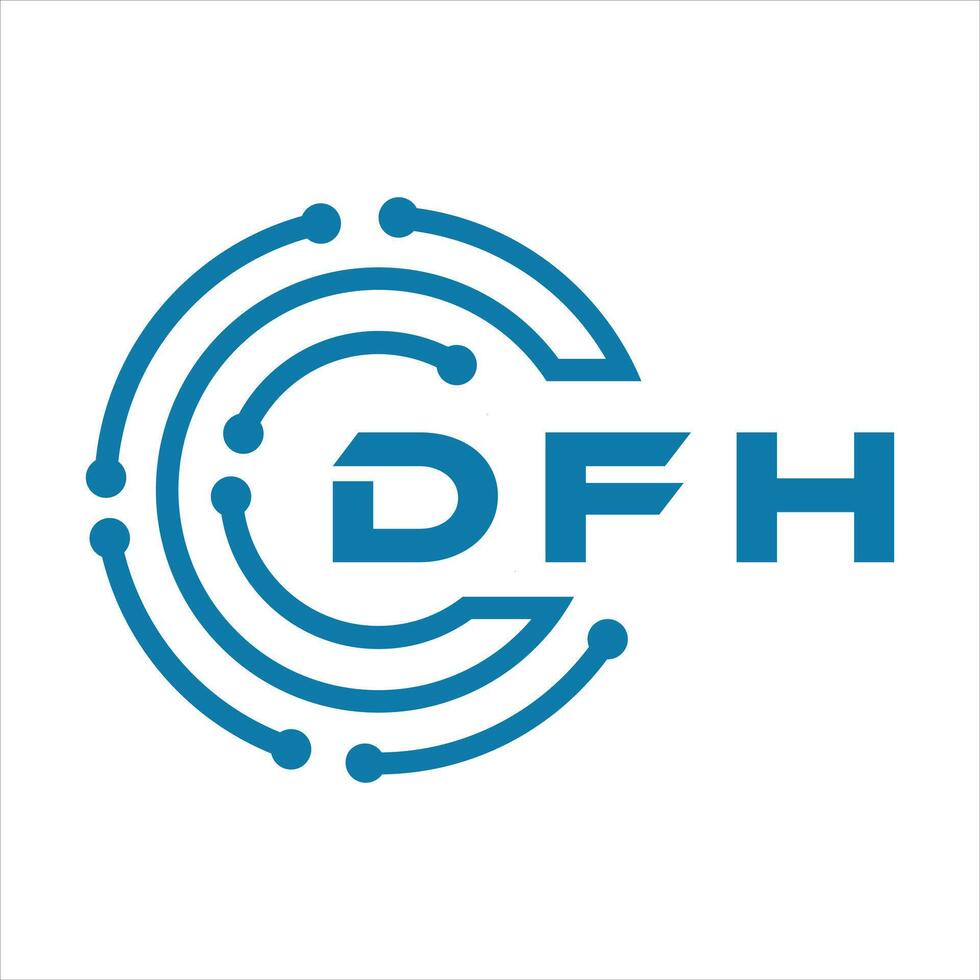 dfh letra diseño. dfh letra tecnología logo diseño en un blanco antecedentes. vector