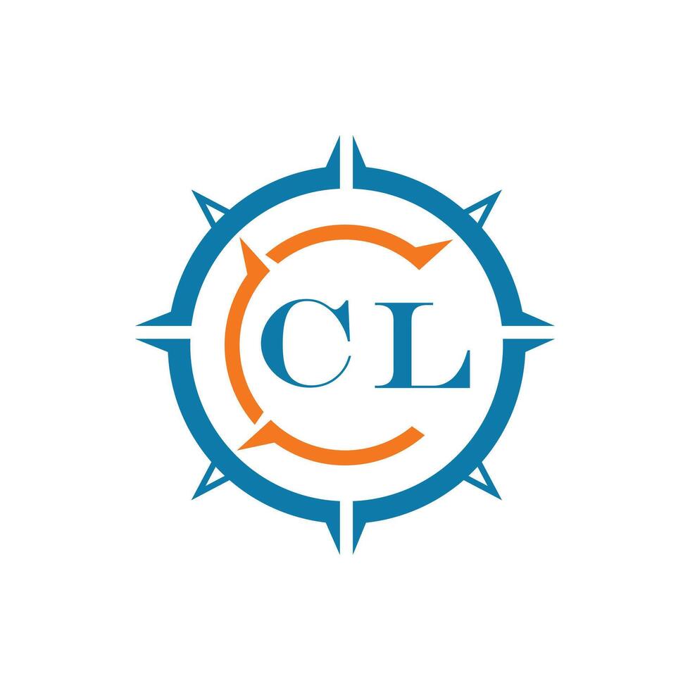 CL letter design. CL letter technology logo design on a white background vector