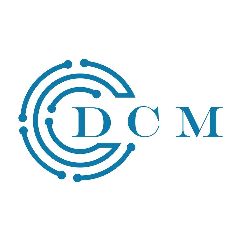 DCM letter design. DCM letter technology logo design on white background. vector