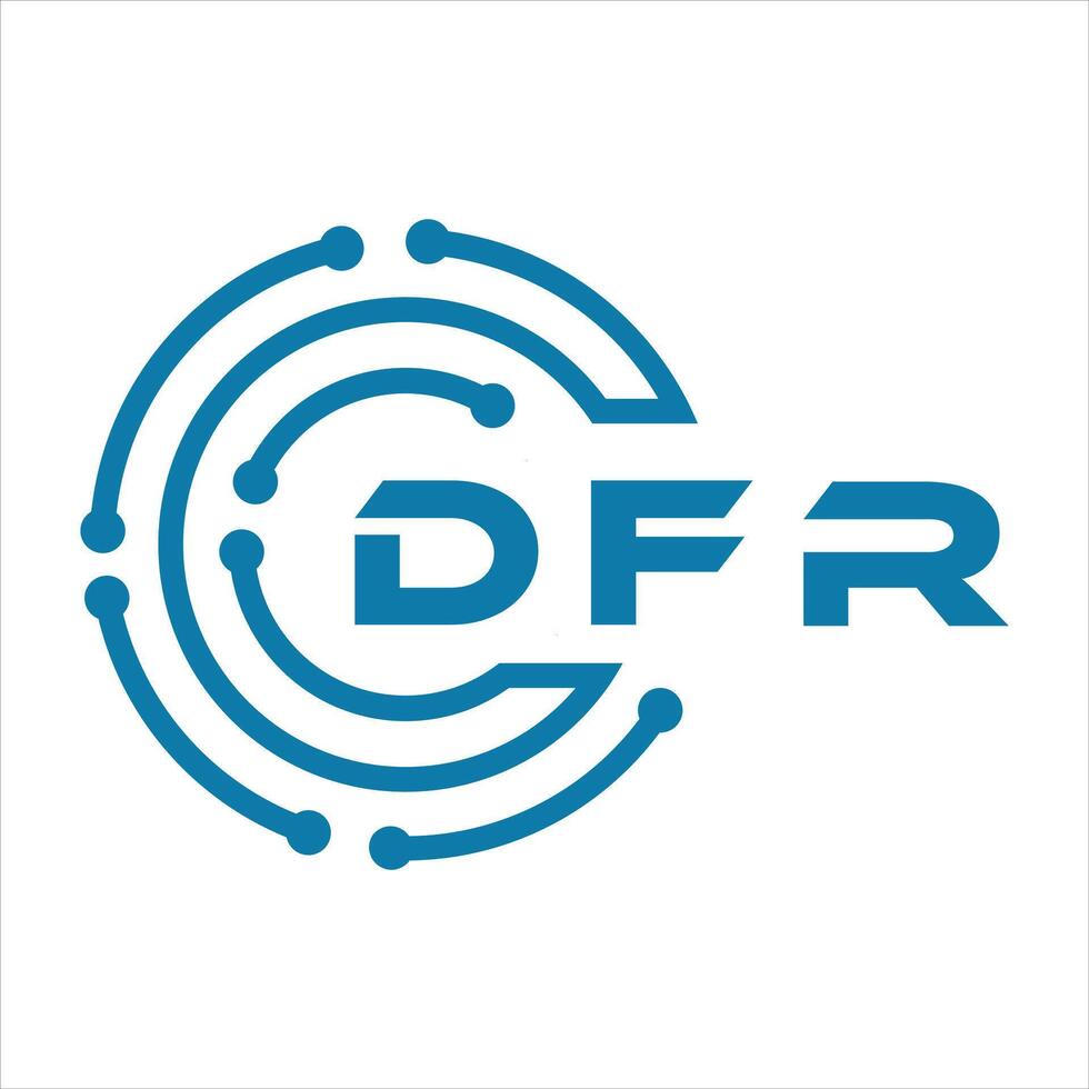 DFR letter design. DFR letter technology logo design on a white background. vector