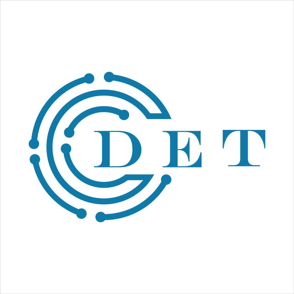 DET letter design. DET letter technology logo design on white background. vector