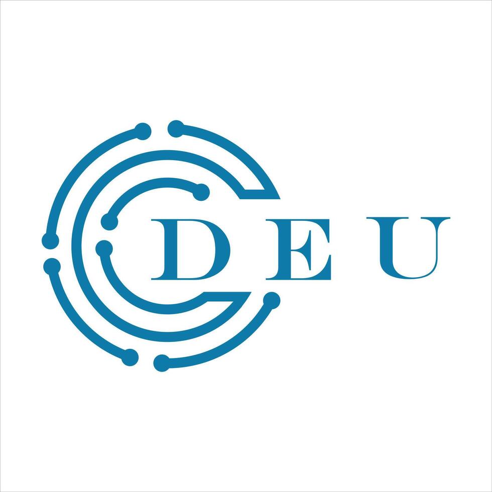 DEU letter design. DEU letter technology logo design on white background. vector