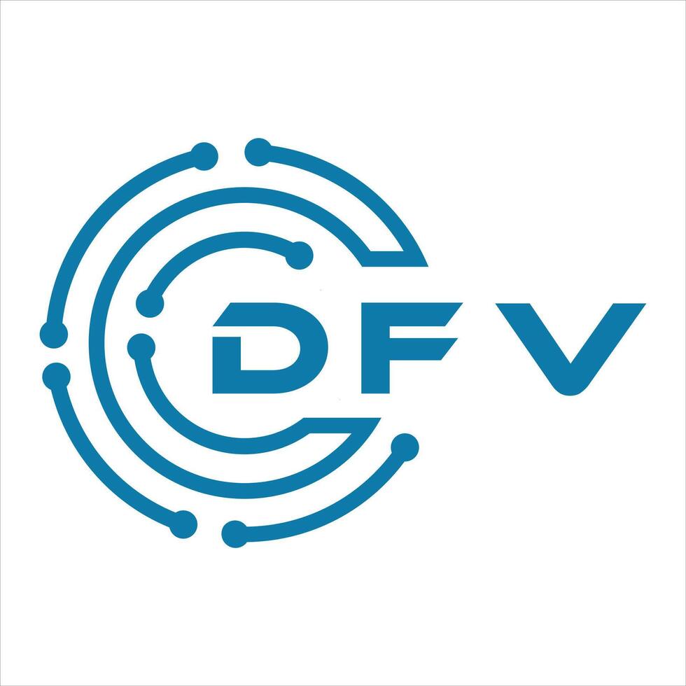 DFV letter design. DFV letter technology logo design on a white background. vector