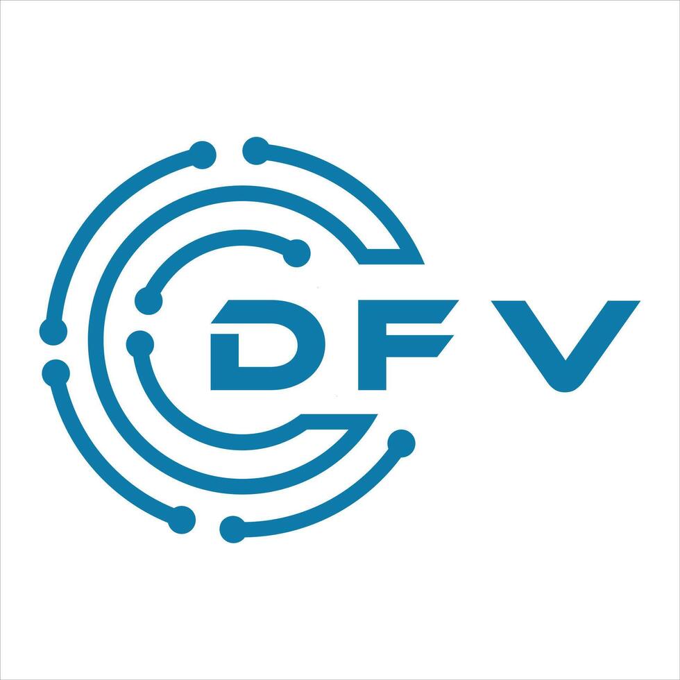 dfv letra diseño. dfv letra tecnología logo diseño en un blanco antecedentes. vector