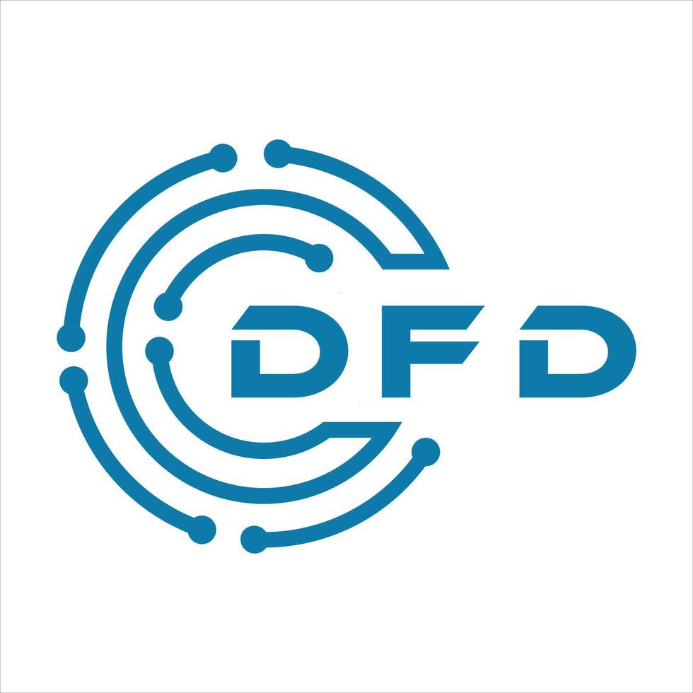 dfd letra diseño. dfd letra tecnología logo diseño en un blanco antecedentes. vector