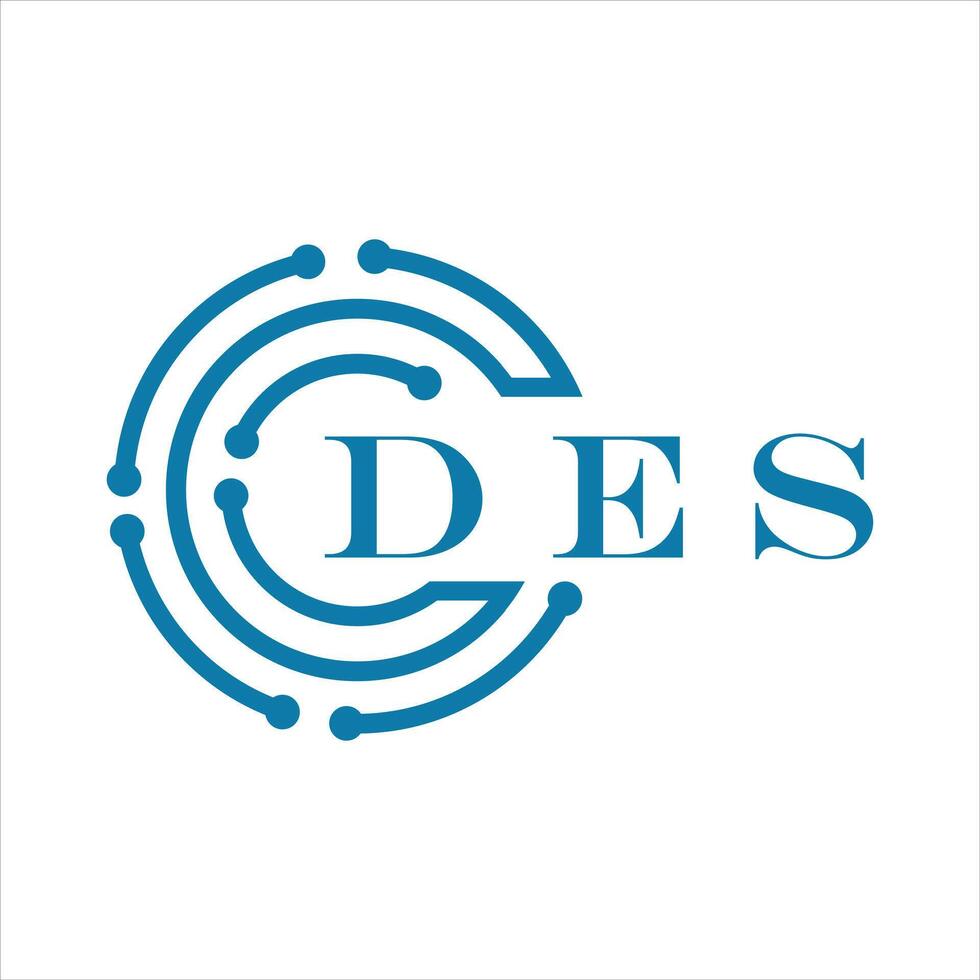 DES letter design. DES letter technology logo design on white background. vector