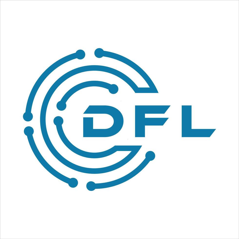 DFL letter design. DFL letter technology logo design on a white background. vector