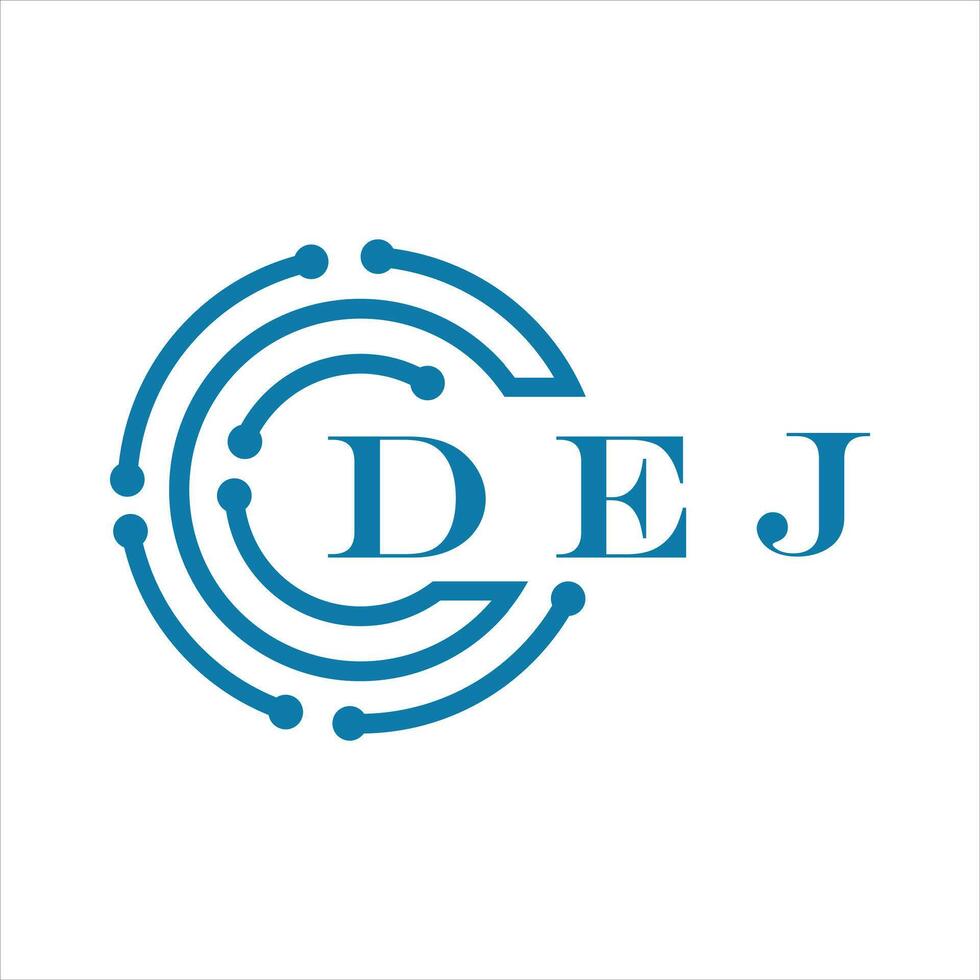 DEJ letter design. DEJ letter technology logo design on white background. vector