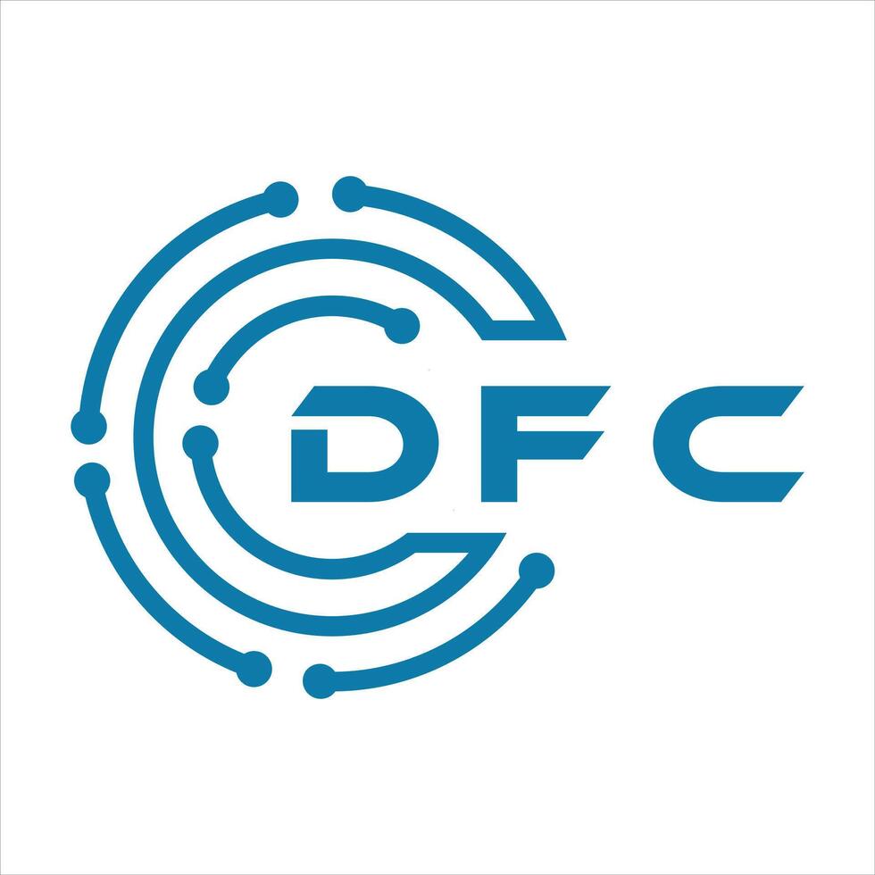 dfc letra diseño. dfc letra tecnología logo diseño en un blanco antecedentes. vector