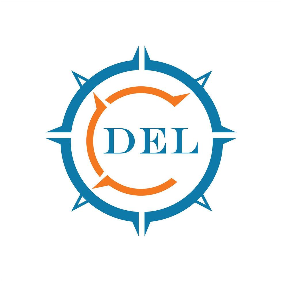 DEL letter design. DEL letter technology logo design on white background. vector
