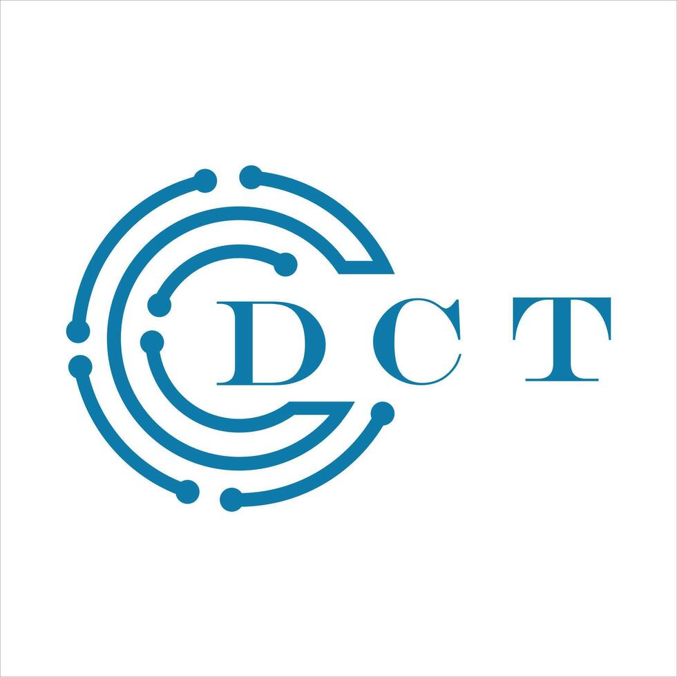 DCT letter design. DCT letter technology logo design on white background. vector