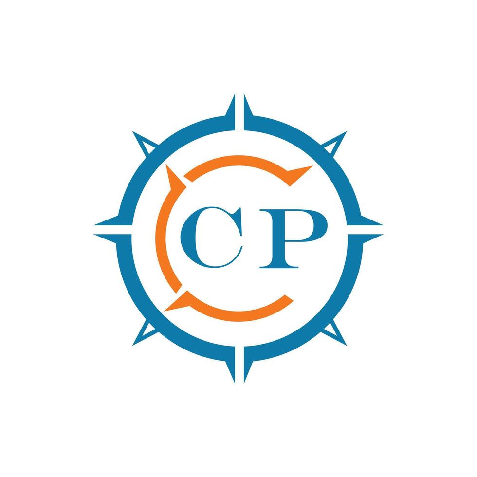 cp letra diseño. cp letra tecnología logo diseño en un blanco antecedentes vector