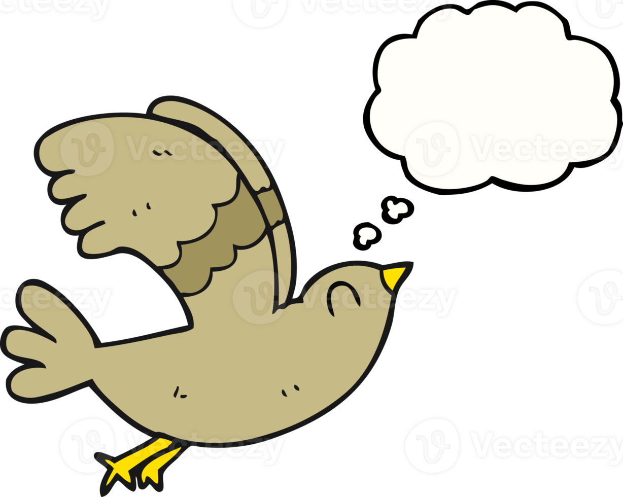 thought bubble cartoon bird png
