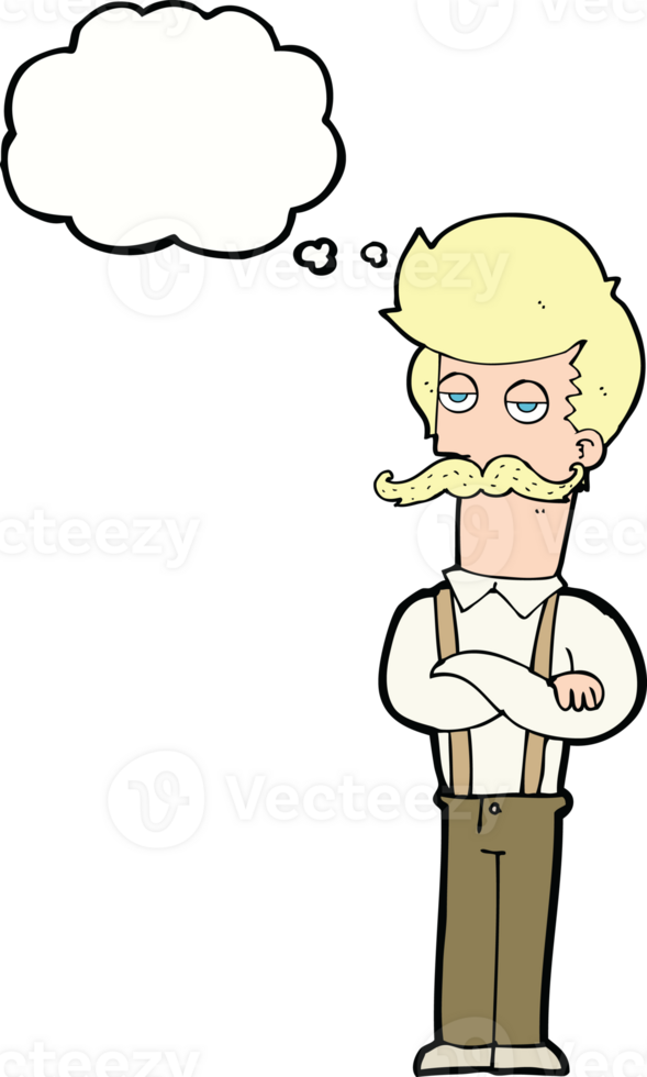 cartoon man with mustache with speech bubble png