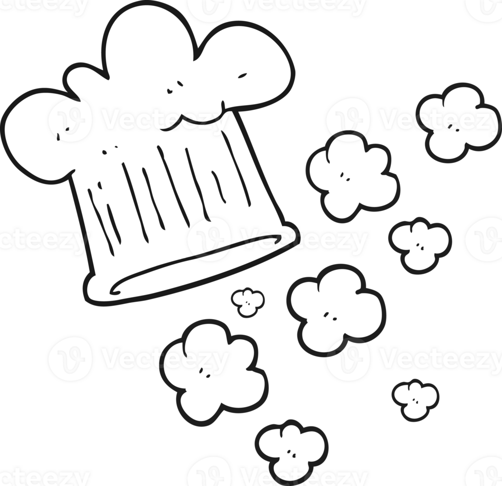 black and white cartoon chef hat png