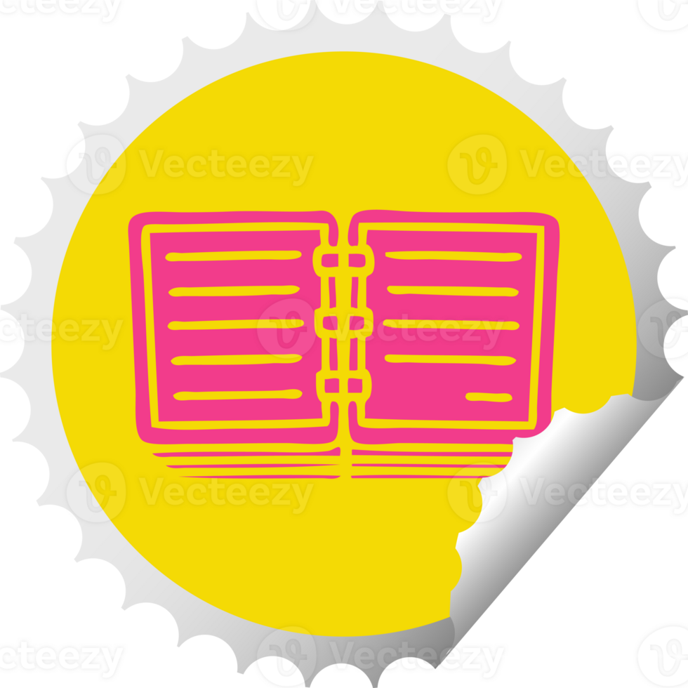 circular peeling sticker cartoon note book png