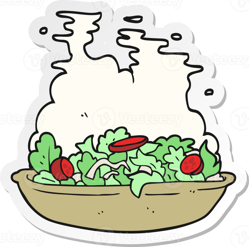 sticker of a cartoon salad png