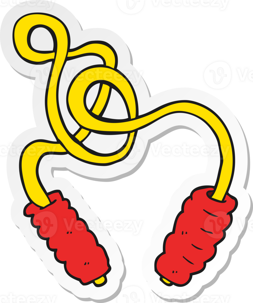 klistermärke av en tecknad serie hoppa rep png
