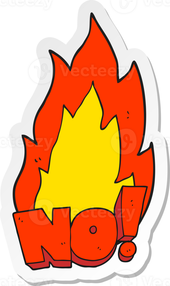 sticker of a cartoon NO shout png