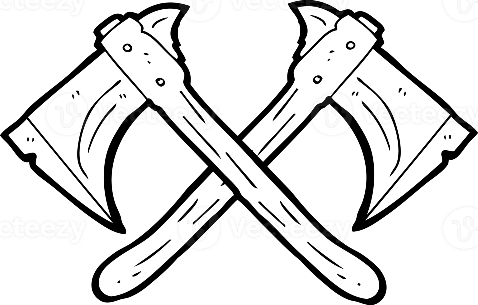black and white cartoon crossed axes png
